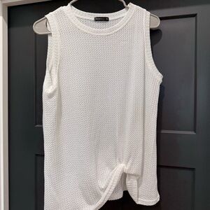 Textured White Sleeveless Top